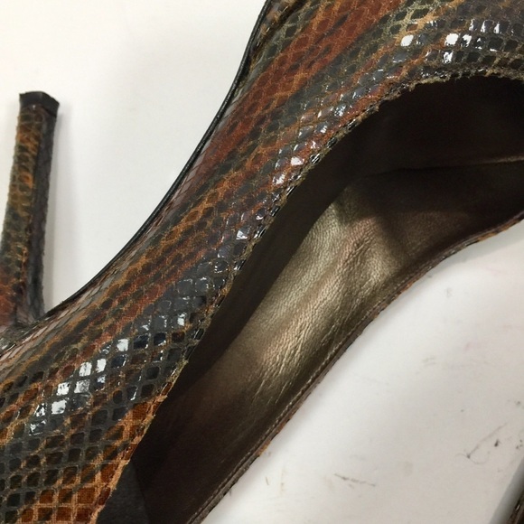 Stuart Weitzman Diamond Embossed Multicolor Platform Pump Heels Size 8 1/2 - Picture 11 of 13